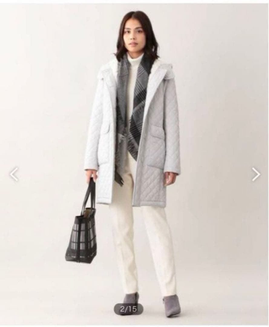 美品 マッキントッシュロンドン キルティング ロングコート ボア 36 ダウン