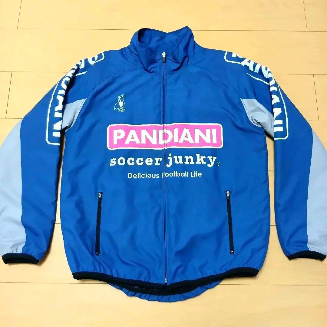 【美品】サッカージャンキー 中綿 昇華 ピステ ジャケット L 青 フルジップ