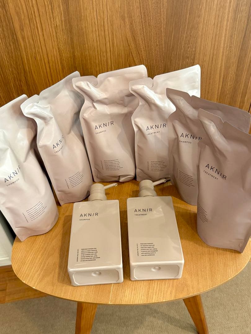AKNIR シャンプー ×トリートメント ボトル2本 + 詰め替え6袋 セット