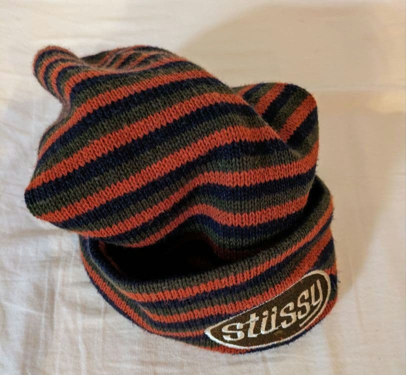 80s old stussy ビーニー ニット帽 ボーダー ステューシー - メルカリ
