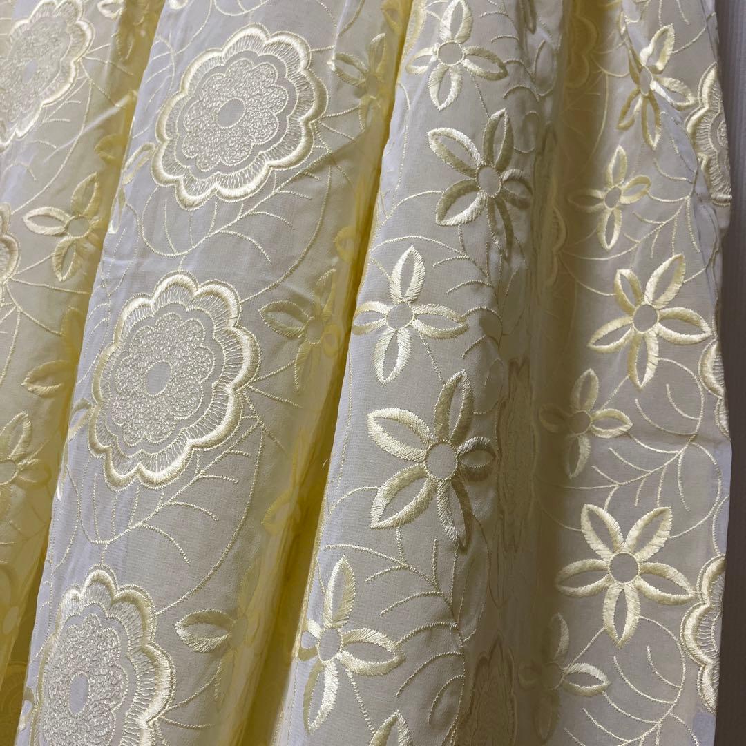 チマチョゴリ オッコルムなし 淡いイエロー レース花柄 黄色 韓服