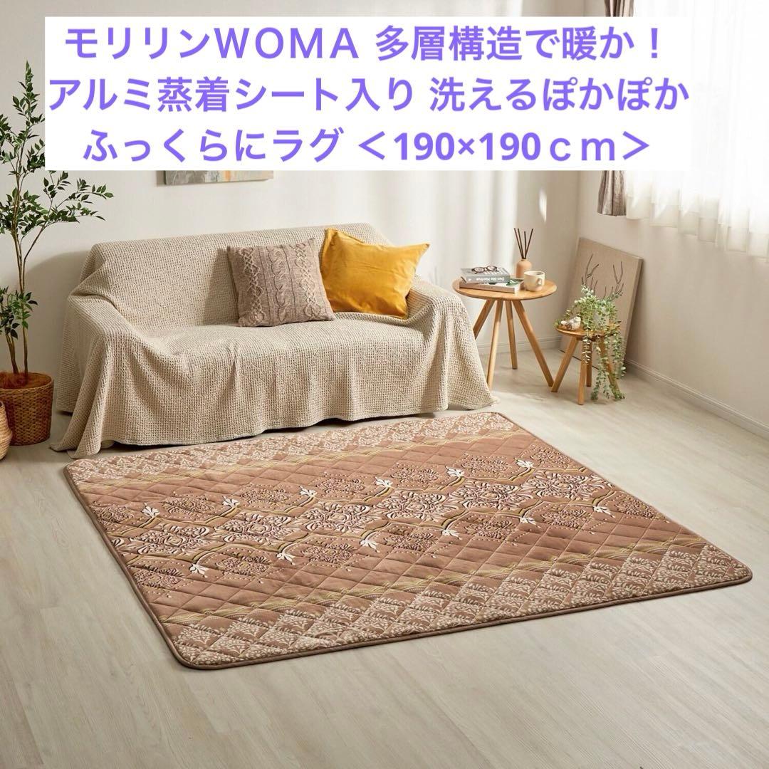 モリリンWOMA 多層構造で暖か！ ふっくらラグ ＜190×190cm