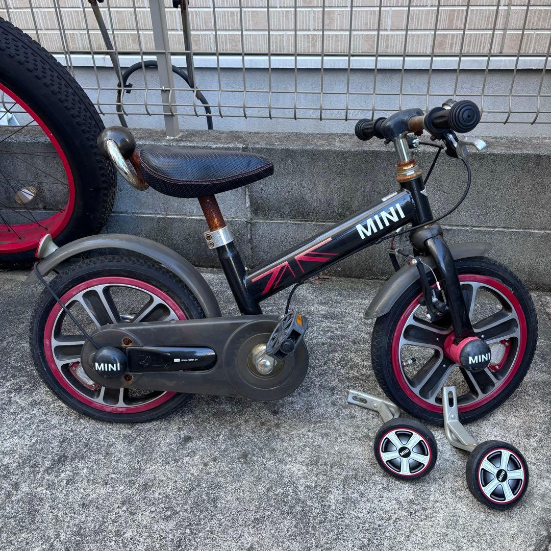 MINI 幼児用自転車 黒/赤 14インチ