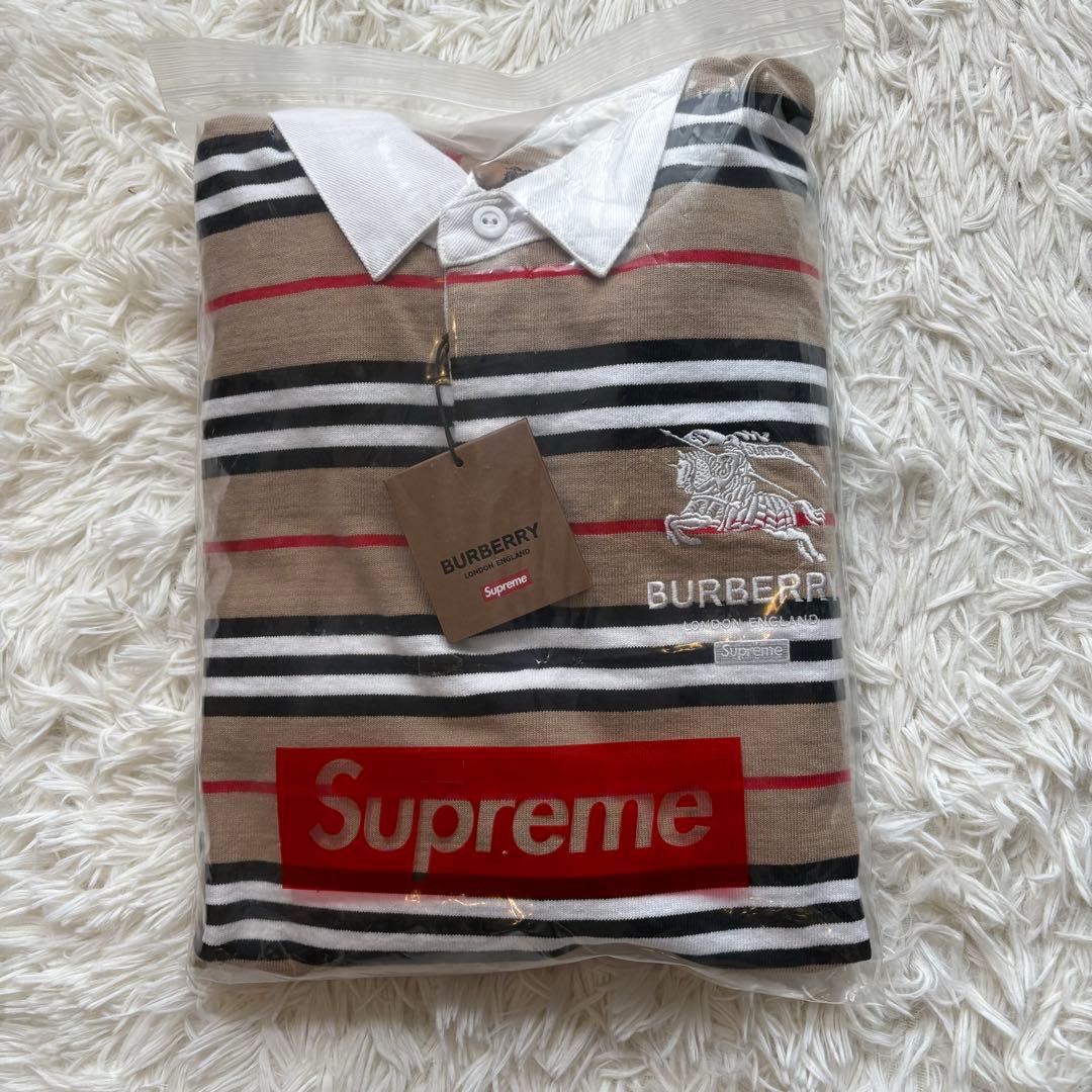 新品タグ付 Supreme×Burberry Rugby 希少なベージュ XL - メルカリ