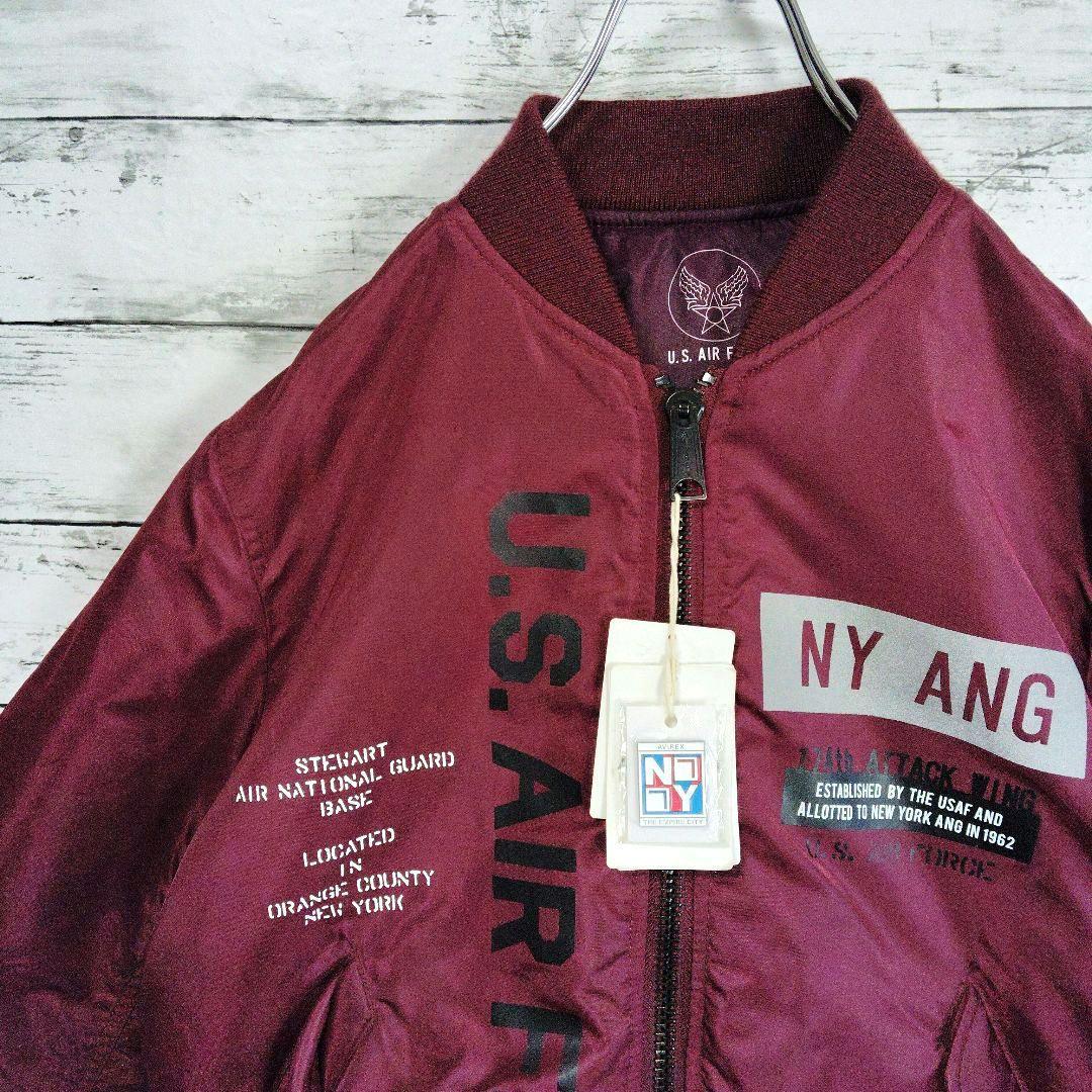 【新品】アヴィレックス　MA-1フライトジャケット　ワインカラー　ピンバッチ付属