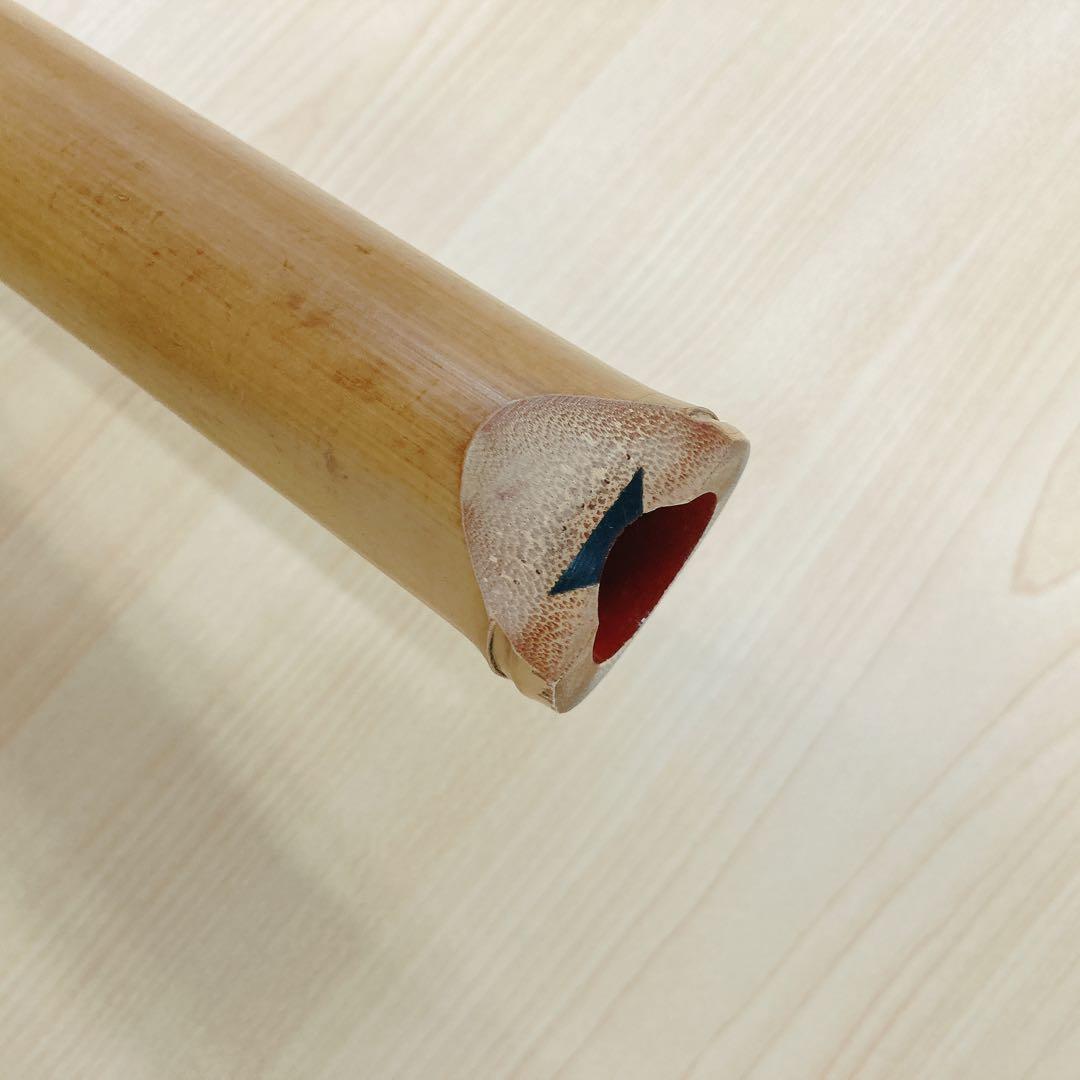 尺八 晴邦作 竹製 6穴 本体 2点セット ケース付