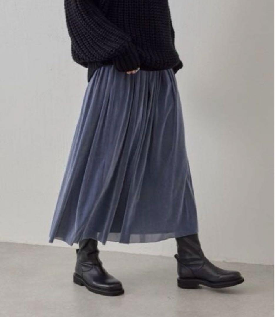 新品未使用タグ付き ビアズリー フロッキーギャザースカート ウエストゴム