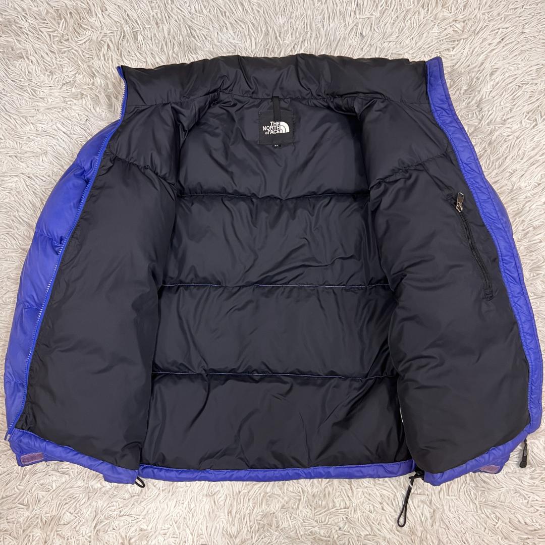 《美品》ザノースフェイス ヌプシ ダウンジャケット メンズ 青／黒 95 (M)