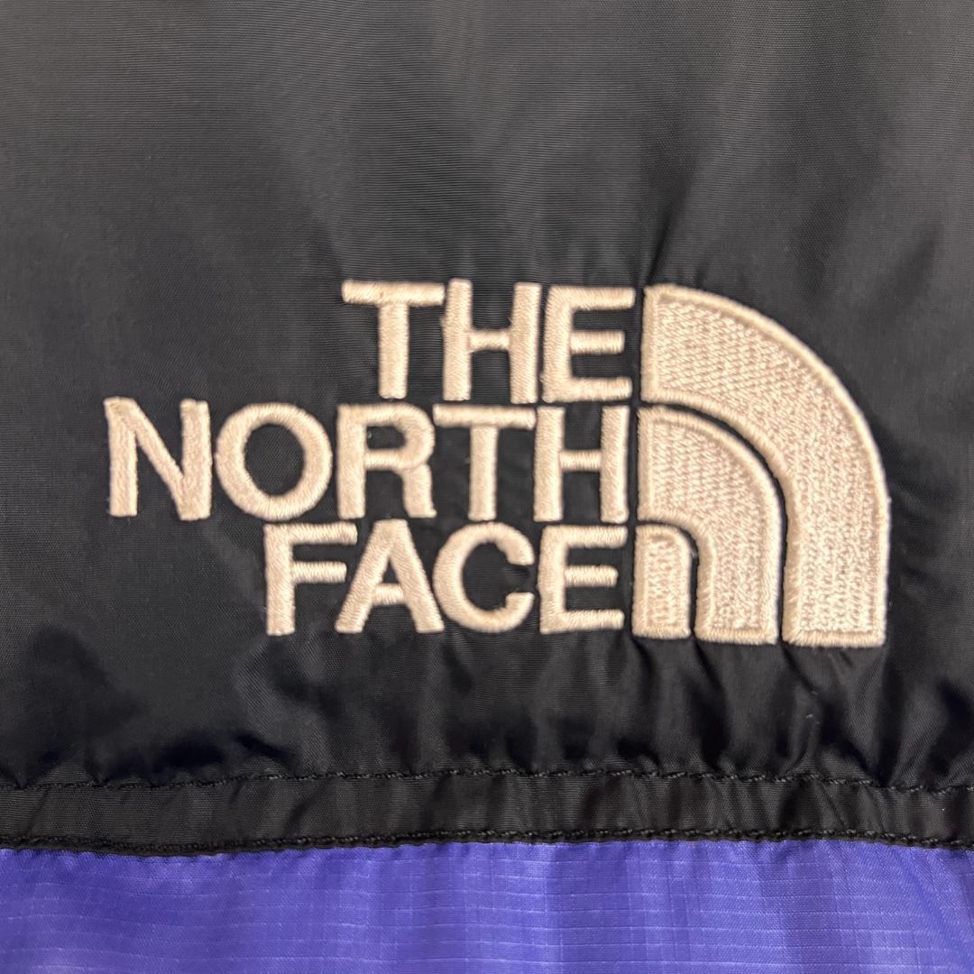 《美品》ザノースフェイス ヌプシ ダウンジャケット メンズ 青／黒 95 (M)