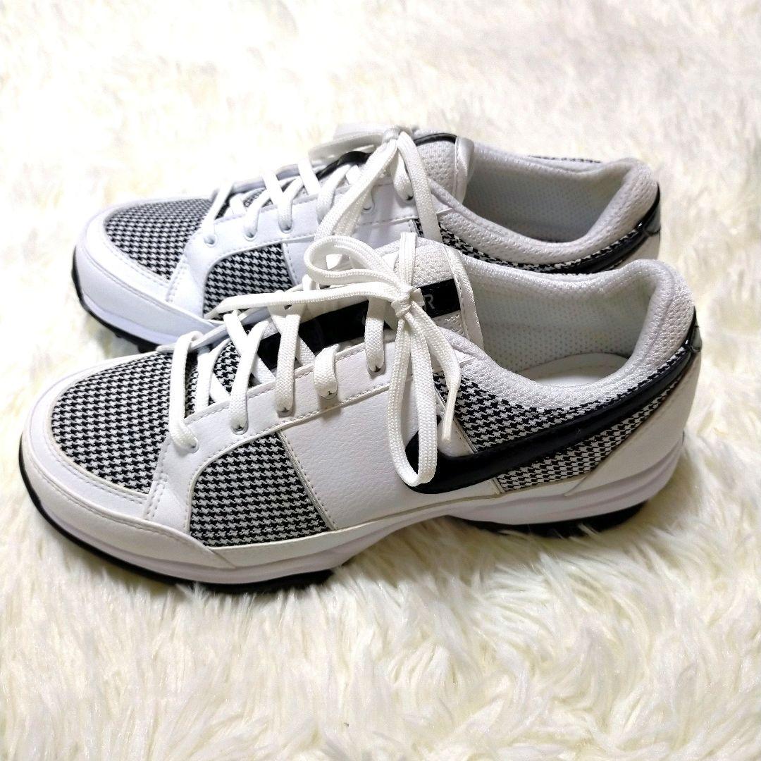 【美品】Nike Air TaC ゴルフシューズ　千鳥格子柄　23.5cm