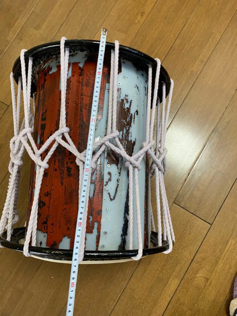 桶胴太鼓　和太鼓　W45.5cm 約5.2キロ　担ぎ桶太鼓　現状品