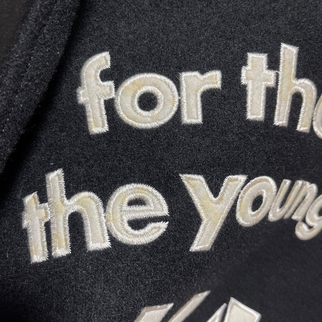 VAN JACKET　スタジャン　黒×黒　袖レザー