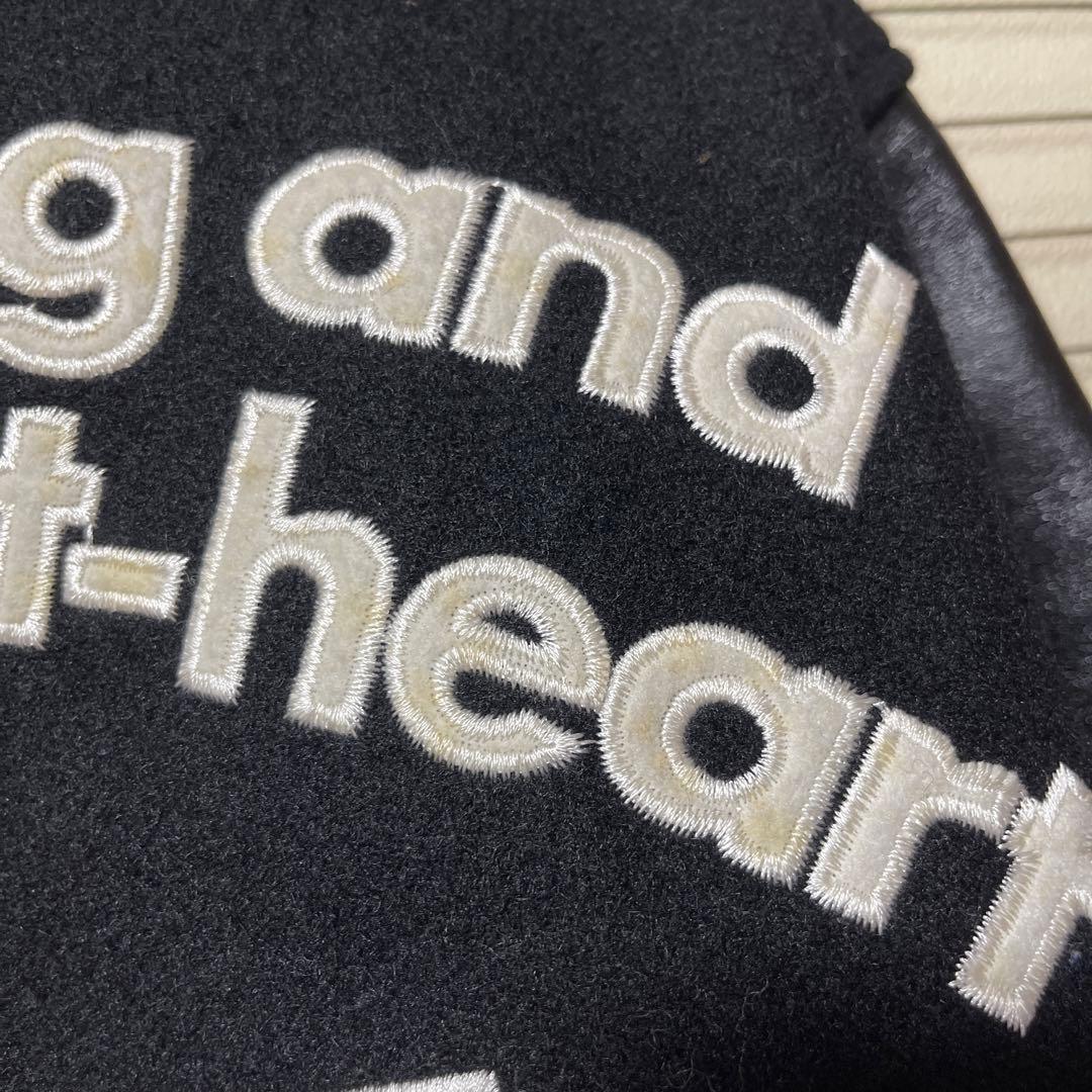 VAN JACKET　スタジャン　黒×黒　袖レザー