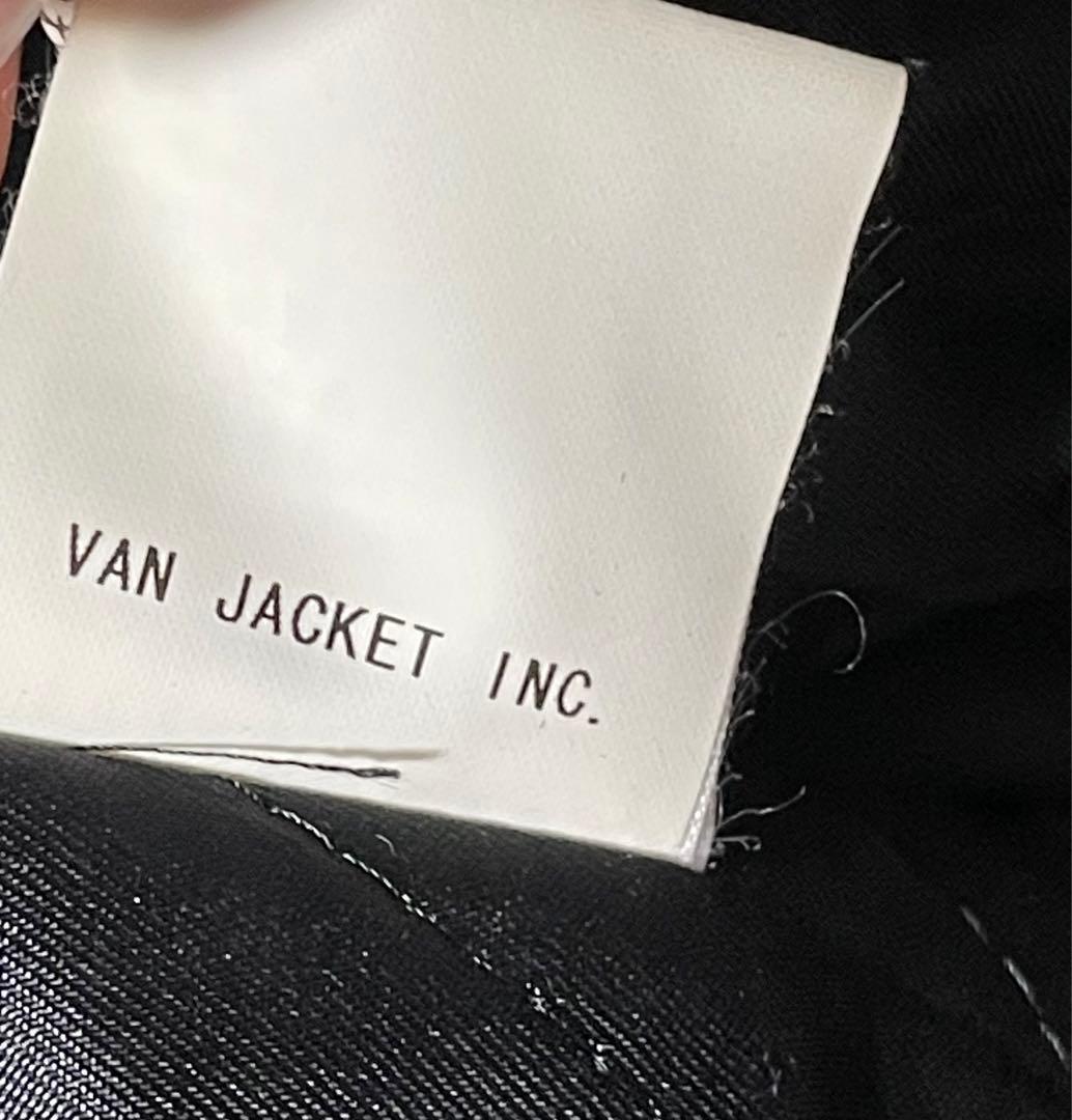 VAN JACKET　スタジャン　黒×黒　袖レザー