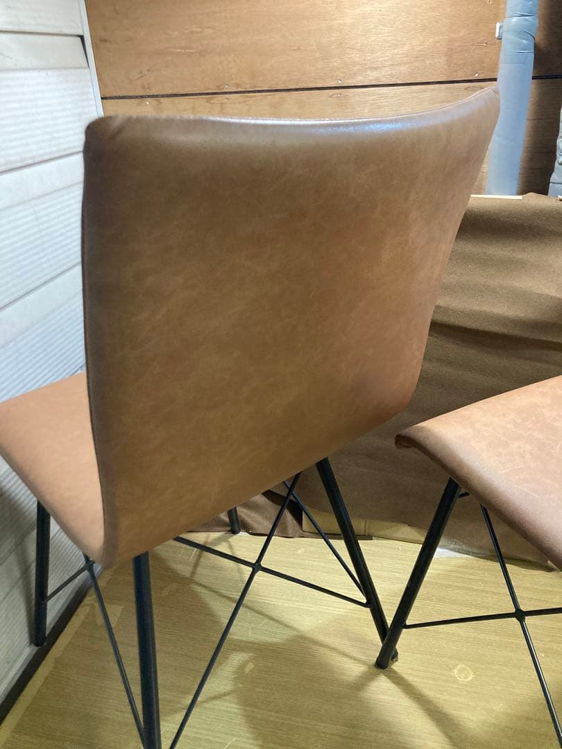 美品　ダイニングチェア　クラッシュゲートCrash Gate　キャメル