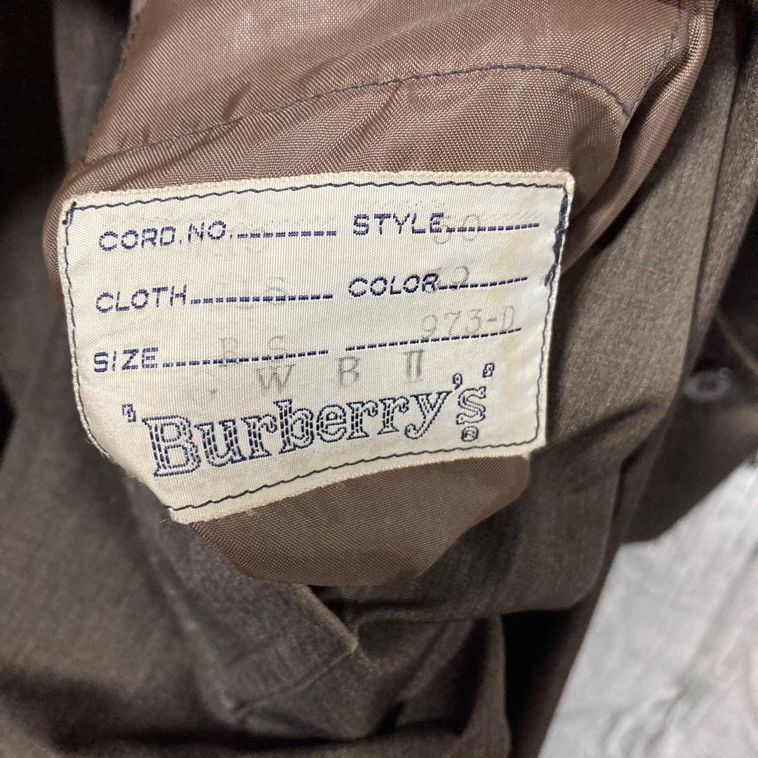 バーバリー　ステンカラー　バルカラー　コート　60〜70s ビンテージ　ブラウン