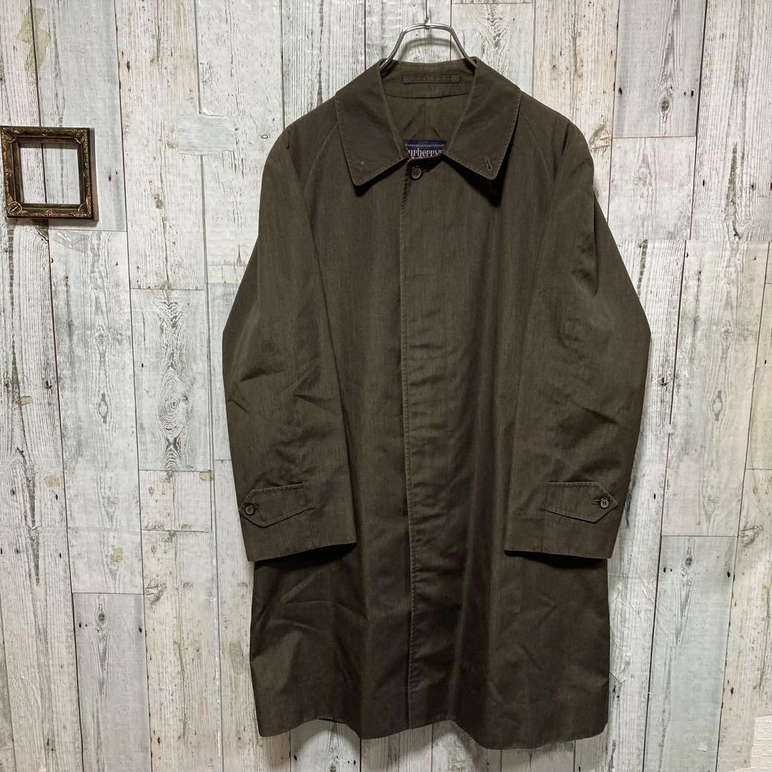 バーバリー　ステンカラー　バルカラー　コート　60〜70s ビンテージ　ブラウン