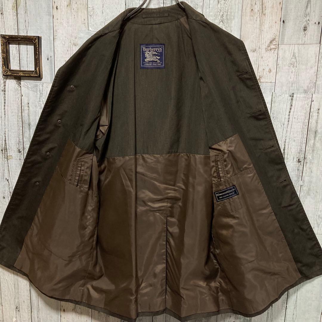 バーバリー　ステンカラー　バルカラー　コート　60〜70s ビンテージ　ブラウン