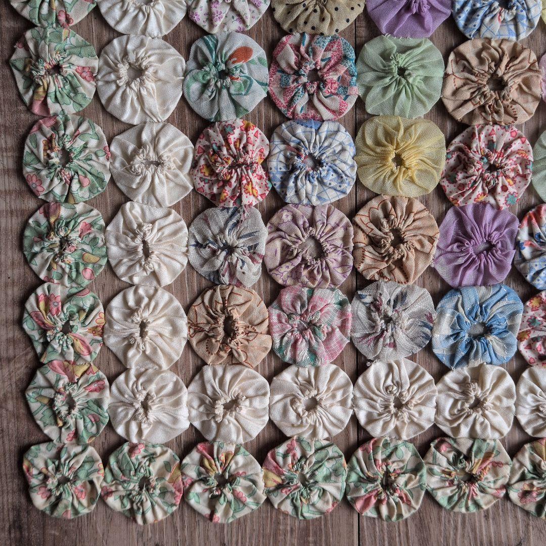 アンティーク ヨーヨーキルト ドイリー 41㎝×41㎝