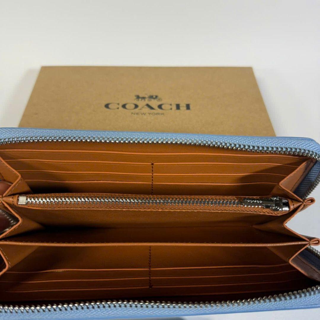 COACH コーチ 長財布 CH369 ブルー シグネチャー - メルカリ