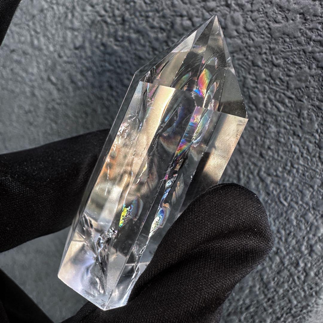 絶品❗アゼツライト☆レインボー☆ヒマラヤ水晶六角柱パワーストーン天然石A1265