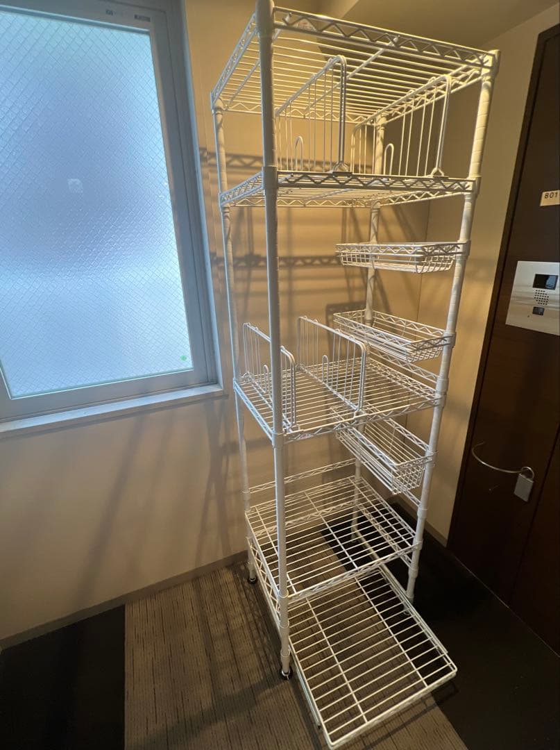 ホームエレクターシェルフ白 キッチンラックW60×D45×H190 現地受渡限定