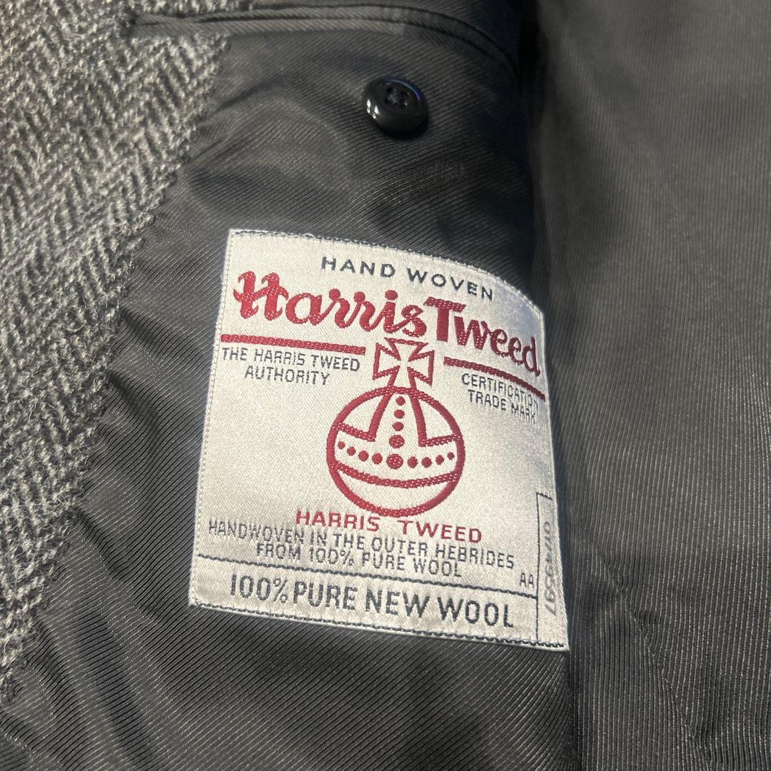 新品】ハリスツイード／FACE MIX ヘリンボーン ジャケット グレー M