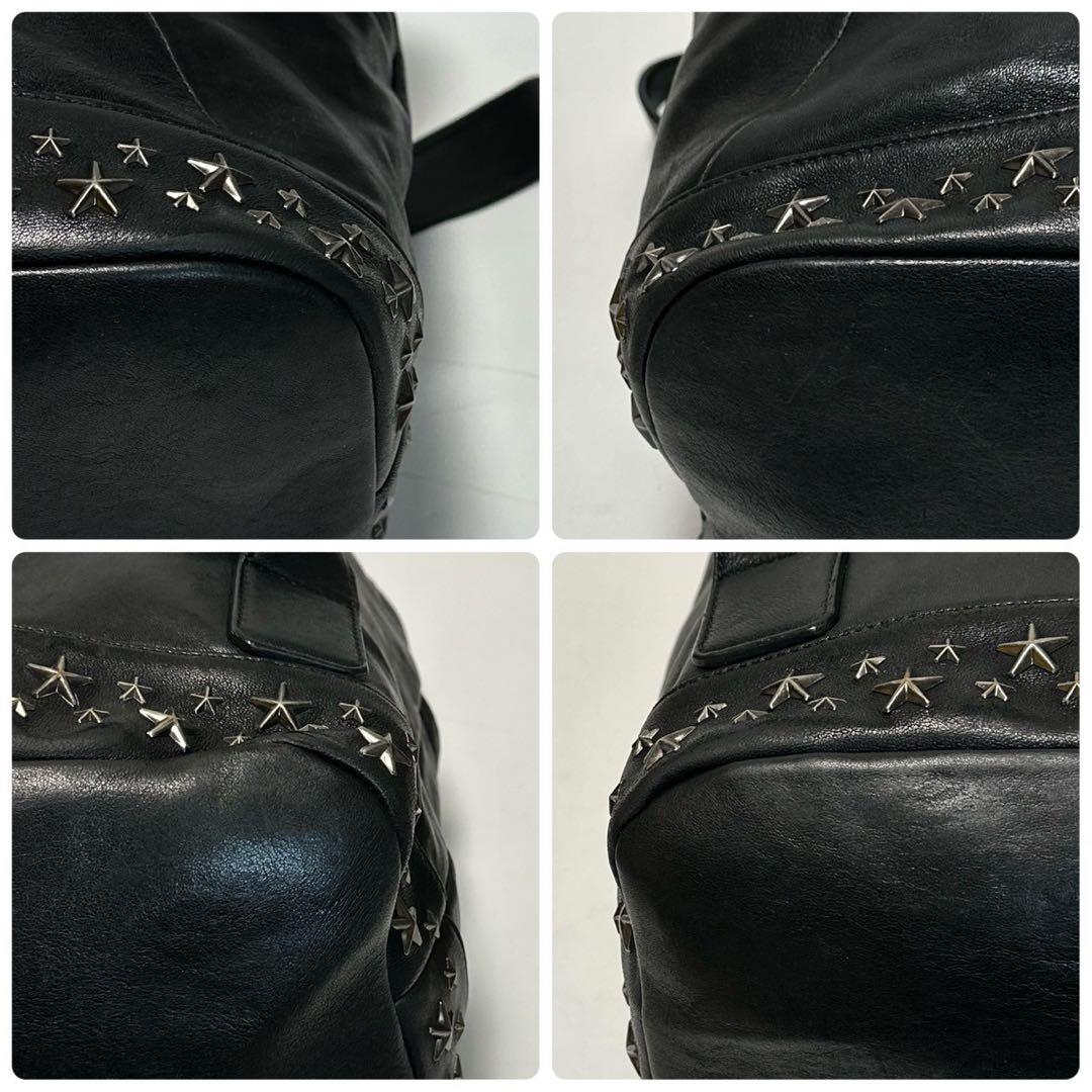 r89【美品】保証書付き　ジミーチュウ　フィッツロイ　ブラック　レザーリュック.