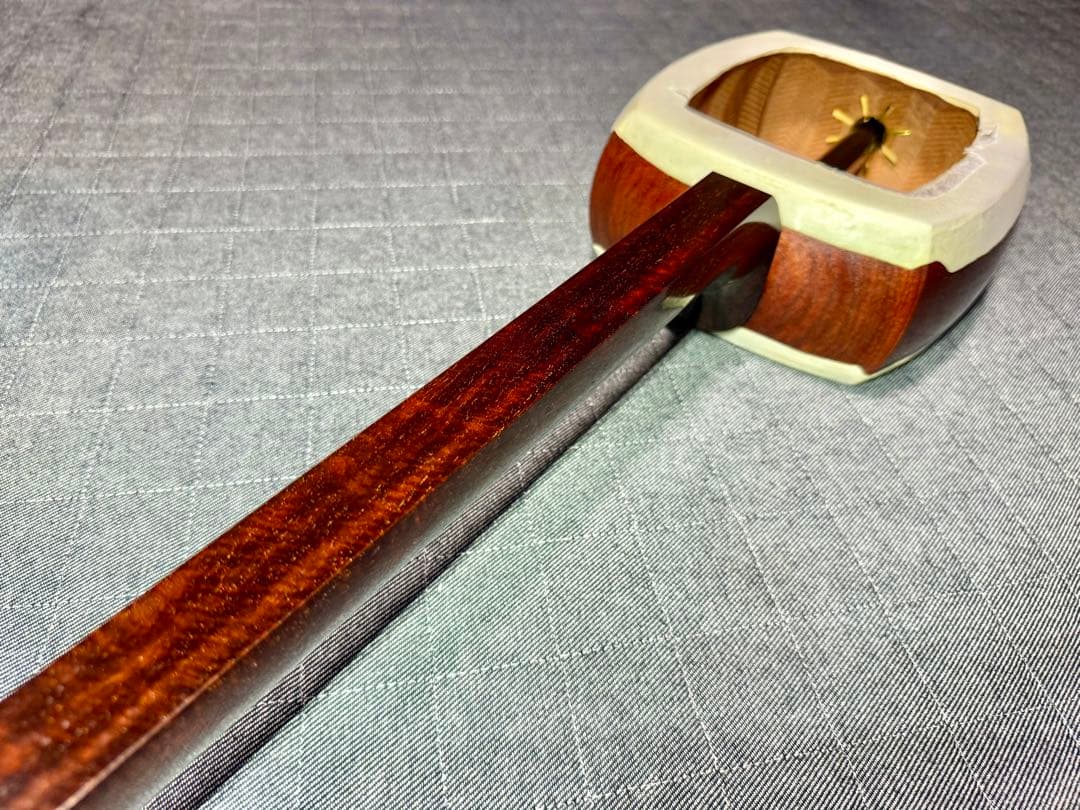【虎・瘤杢】最高峰 津軽三味線 金細 子持綾杉 極上美品 超希少複雑混合杢 太棹