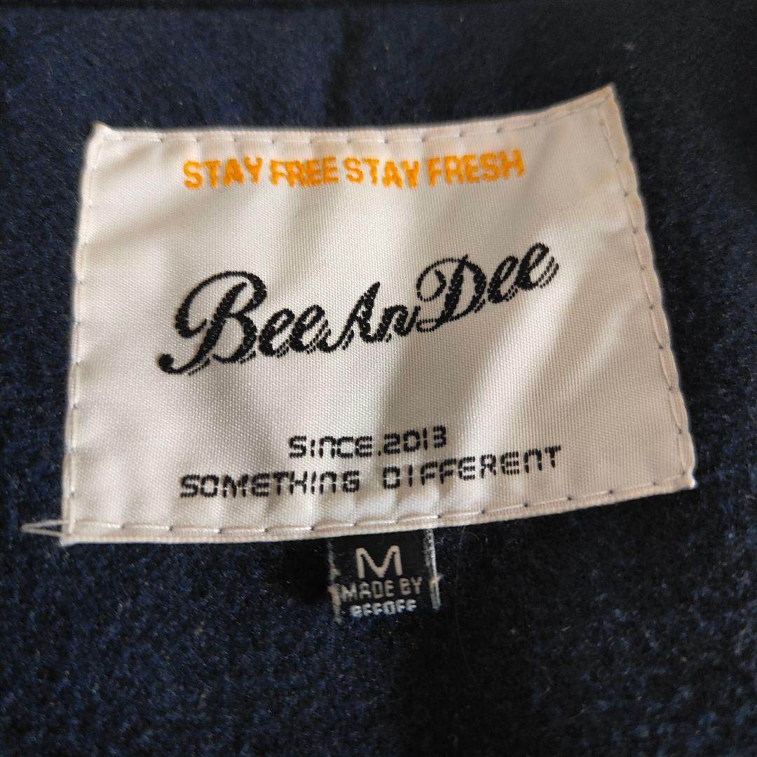 スタジャン アメカジ デカロゴ 両袖 レザー 切替 L ネイビー オレンジ