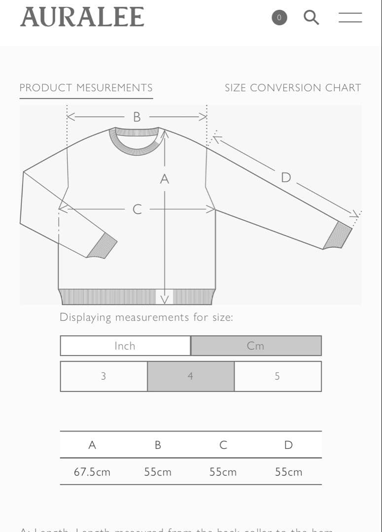 AURALEE BABY CASHMERE KNIT P/O サイズ4