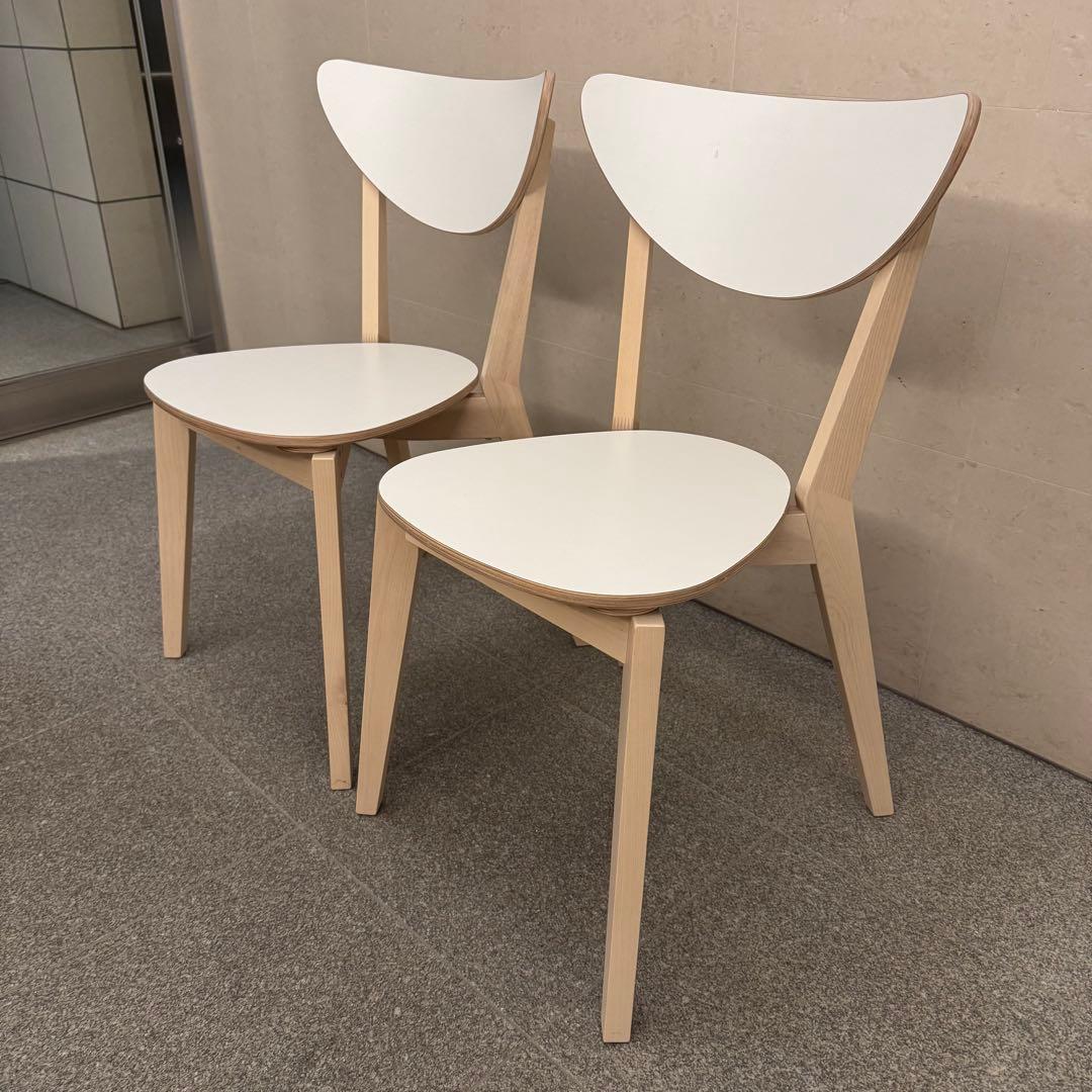 IKEA ノールドミーラ チェア 2脚セット ホワイト/バーチ