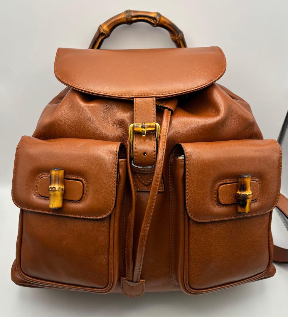 GUCCI グッチ バンブー レザー バックパック リュック