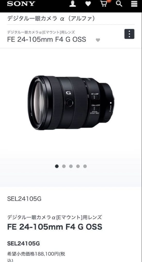 FE 24-105mm F4 G OSS ズームレンズ