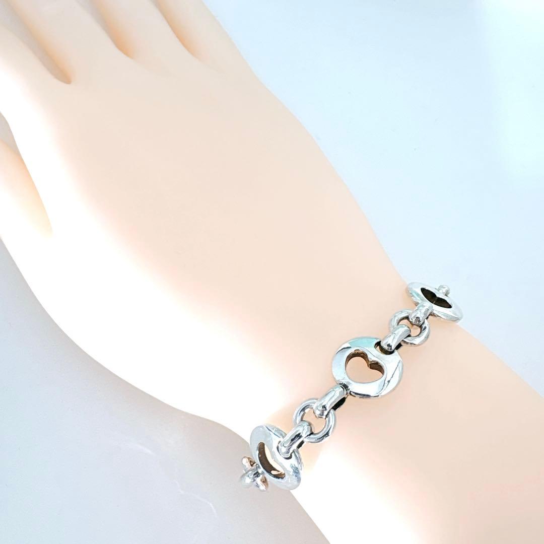 【光沢艶感仕上げ】　ティファニー ピアスドハート シルバー925 ブレスレット