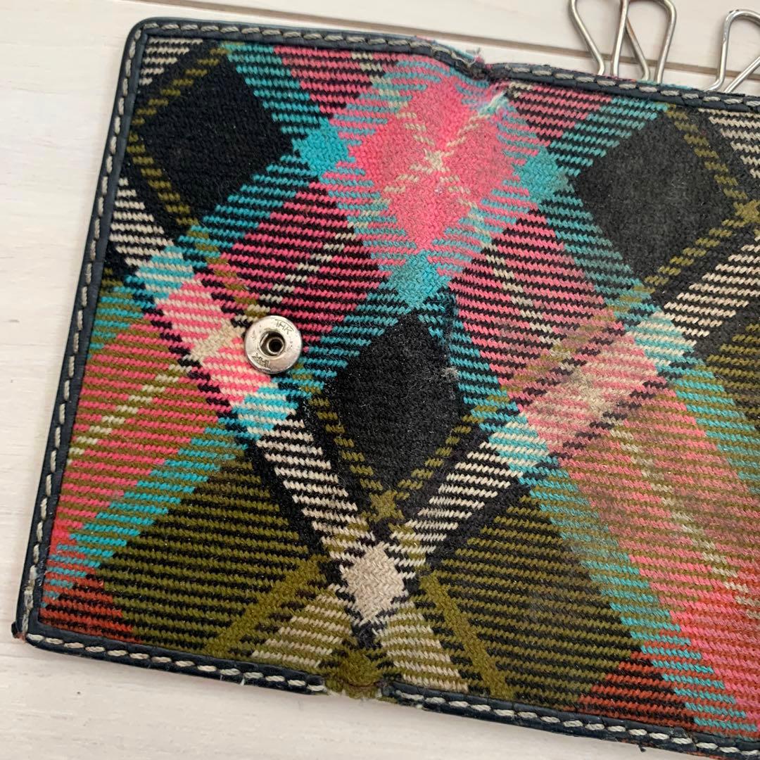 ジャンク品 Vivienne Westwood チェック柄キーケース キーケース