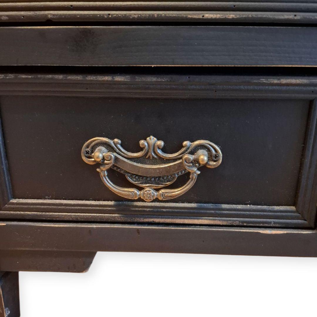 アンティーク調 ブラック ガラスキャビネット 飾り棚 シャビーシック 収納棚