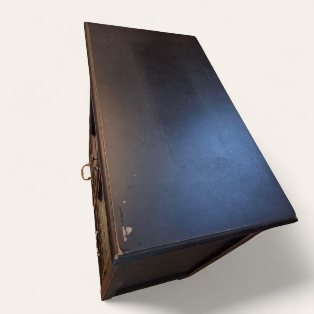 アンティーク調 ブラック ガラスキャビネット 飾り棚 シャビーシック 収納棚