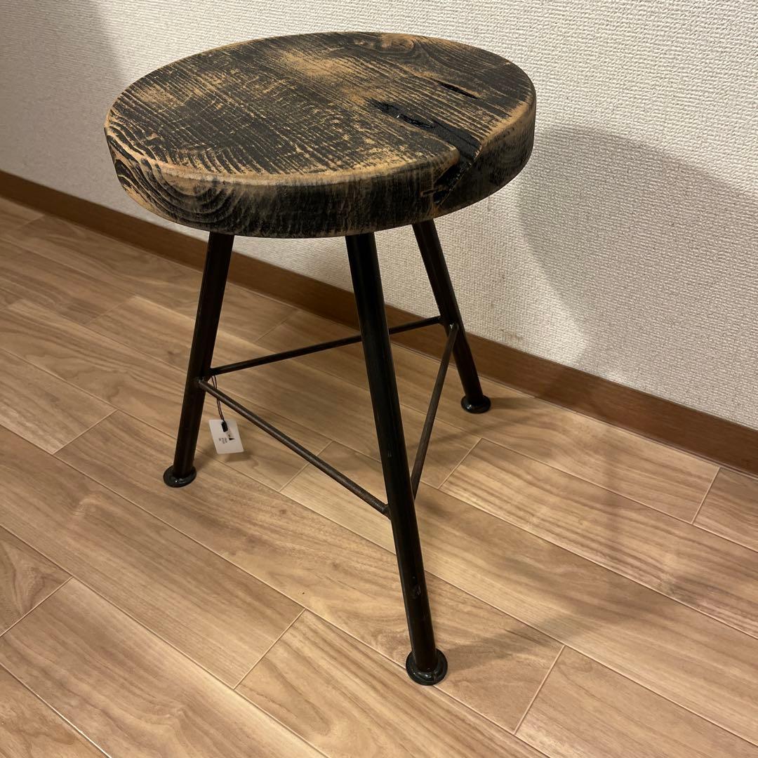 【タグつき】ヴィンテージ スツール　Wood×Iron Stool