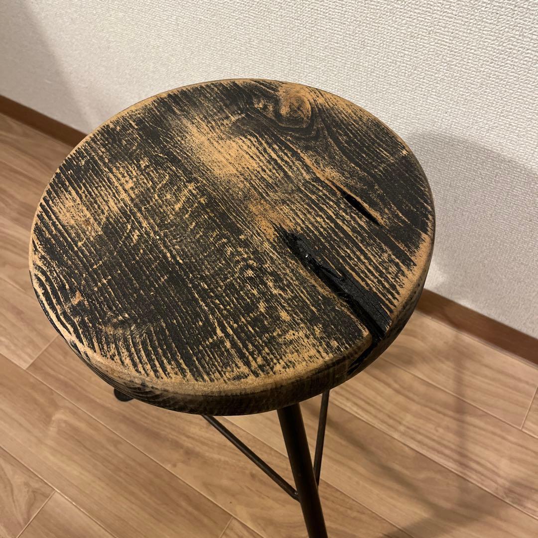 【タグつき】ヴィンテージ スツール　Wood×Iron Stool