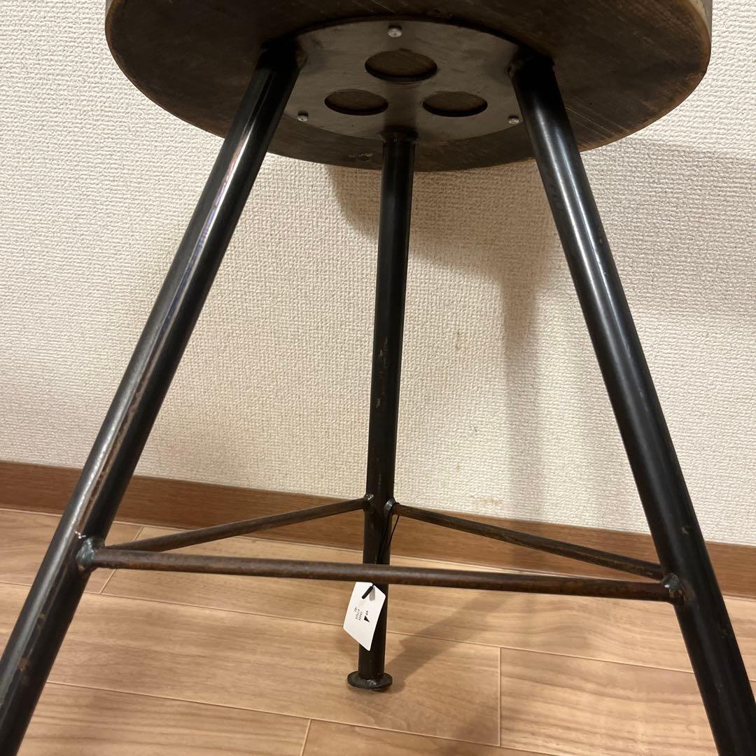 【タグつき】ヴィンテージ スツール　Wood×Iron Stool