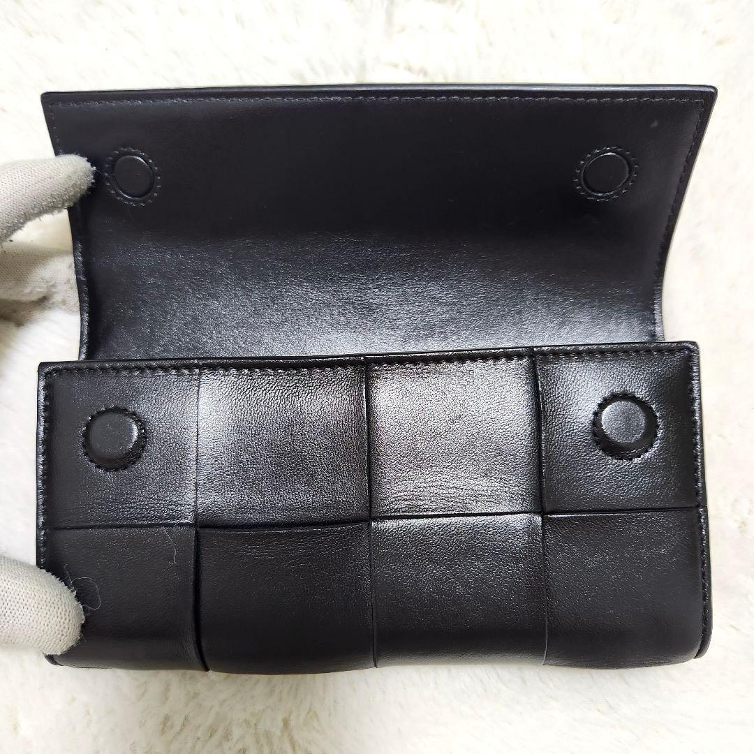 ✨極美品　付属品完備✨ボッテガ　長財布　フラップ　カセット　イントレチャート　黒