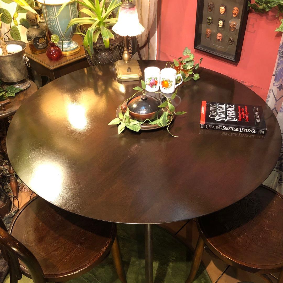 北欧スタイル　OAK オークテーパードレッグテーブル　丸テーブル