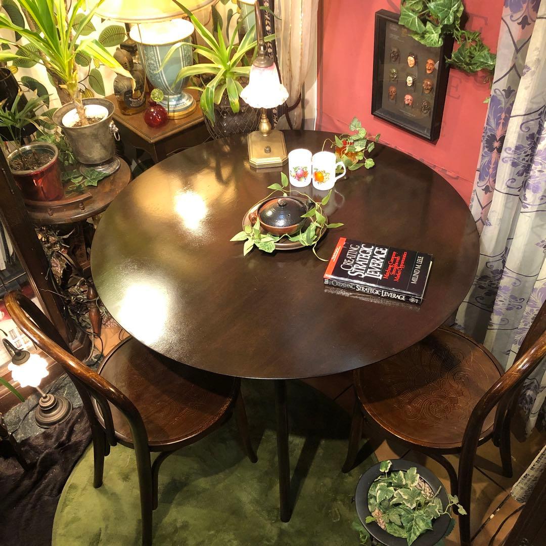 北欧スタイル　OAK オークテーパードレッグテーブル　丸テーブル