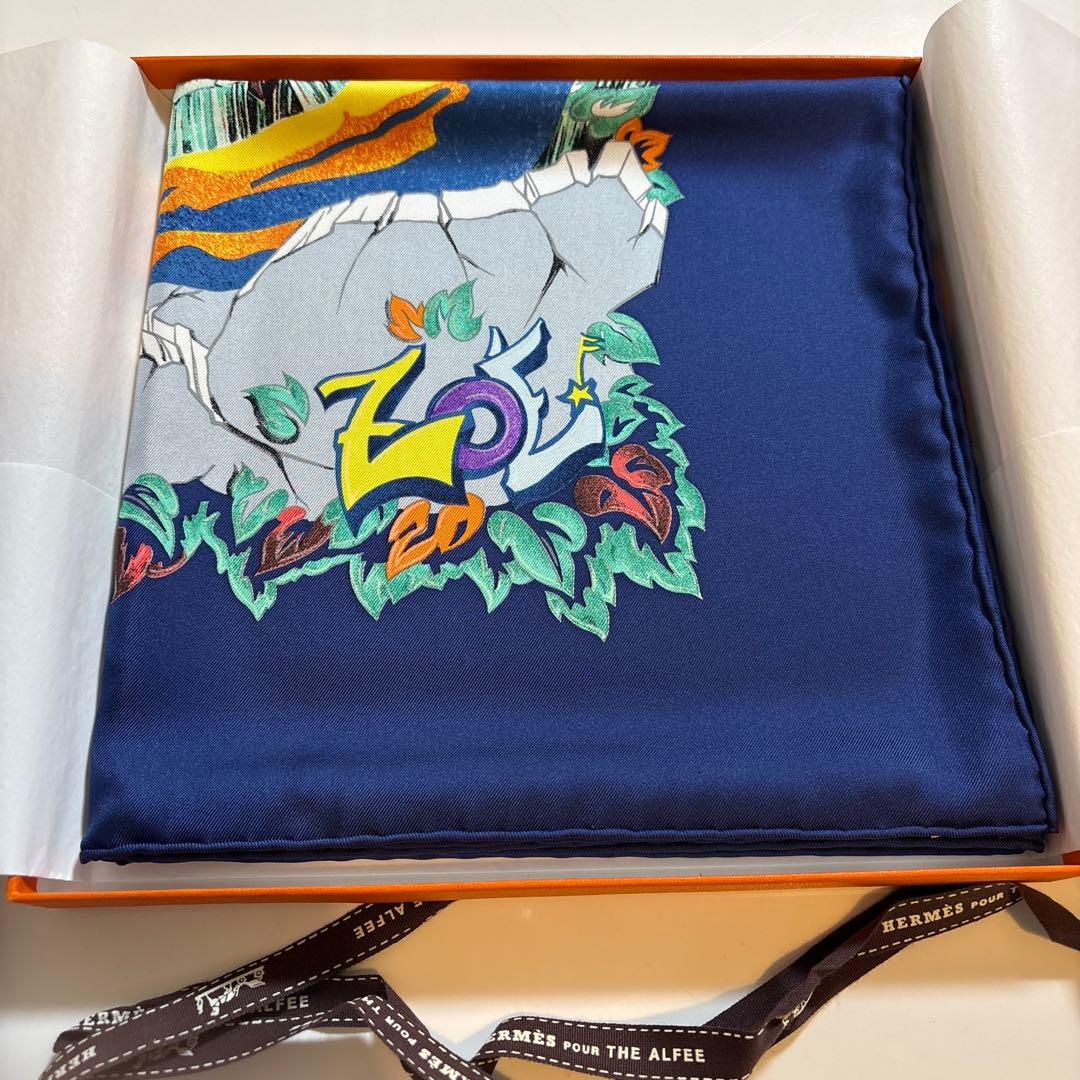 HERMES シルクスカーフ THE ALFEE25周年 アート風デザイン