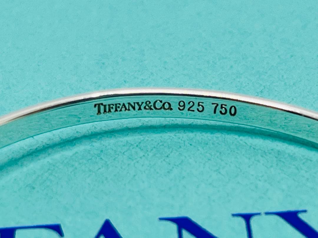 c630 美品　ティファニー　ラブノット　フック&アイ　バングル　750/925