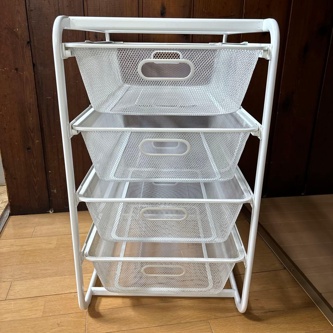 IKEA イケア ALGOT メッシュバスケット 4段 引き出し ホワイト - メルカリ