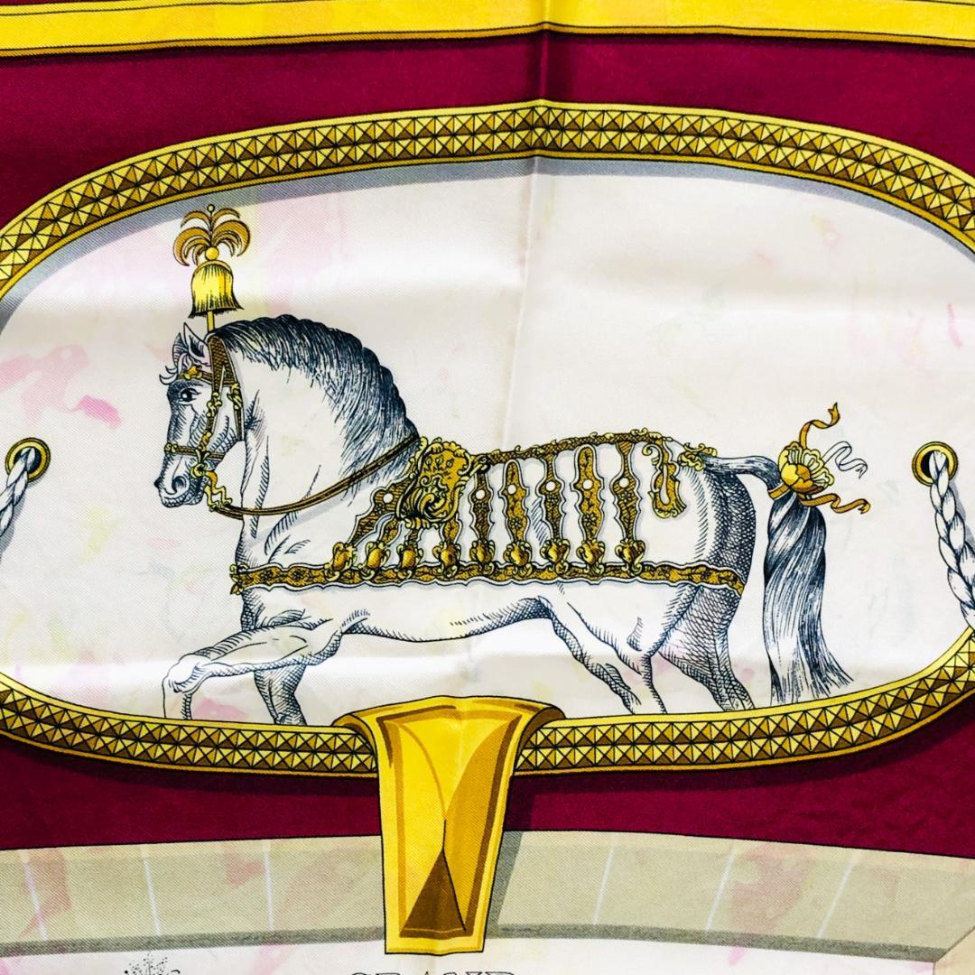 HERMES エルメス カレ90 盛装の⾺ GRAND APPARAT タグ付き