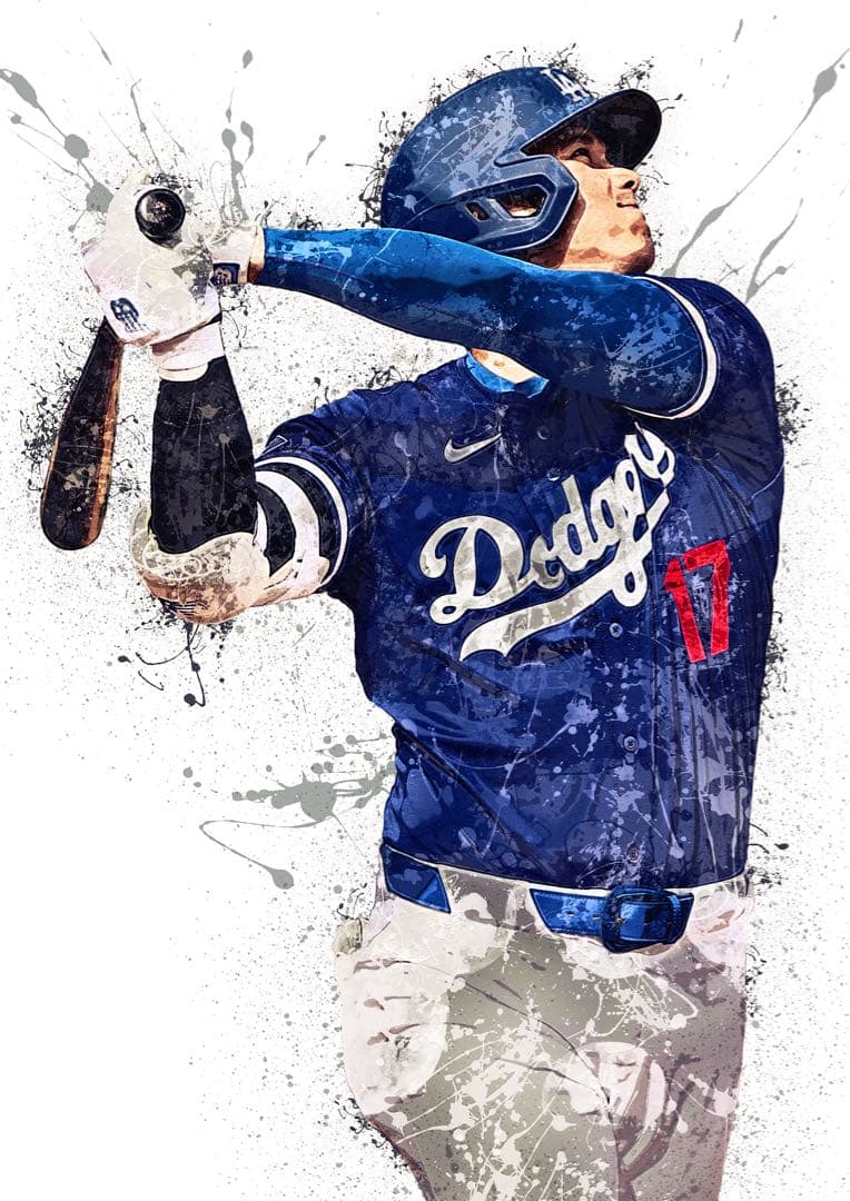 Shohei Ohtani ドジャース アートポスター A1版 ①