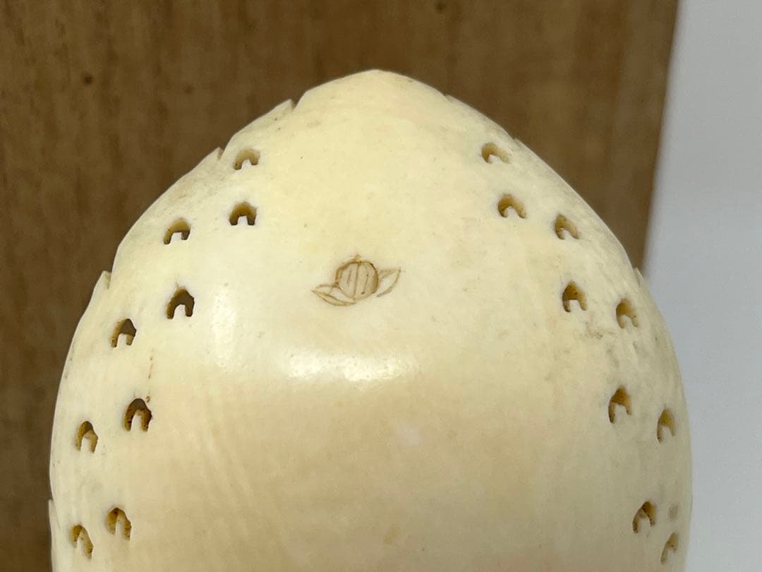 象牙調 聖観音 古龍作 18.5cm